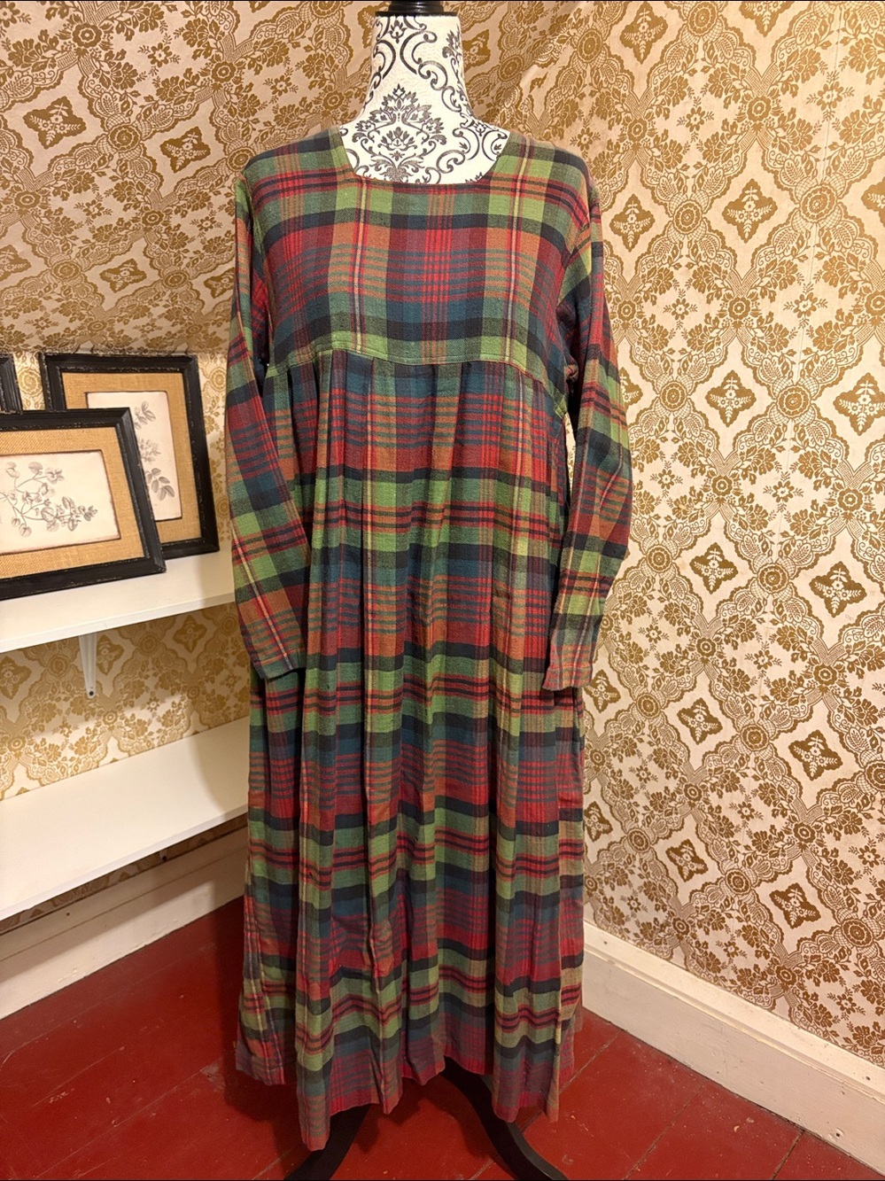 Vintage April Cornell Cotton Flannel Dress